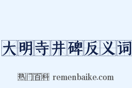 大明寺井碑反义词是什么意思的图片